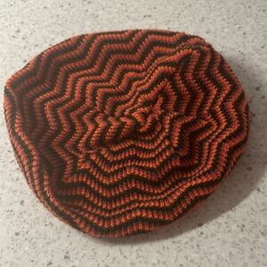 Vintage Striped Knit Beret